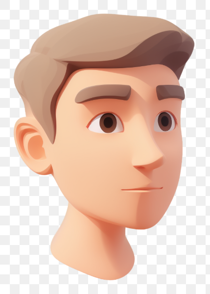 3D Cartoon Head Illustration