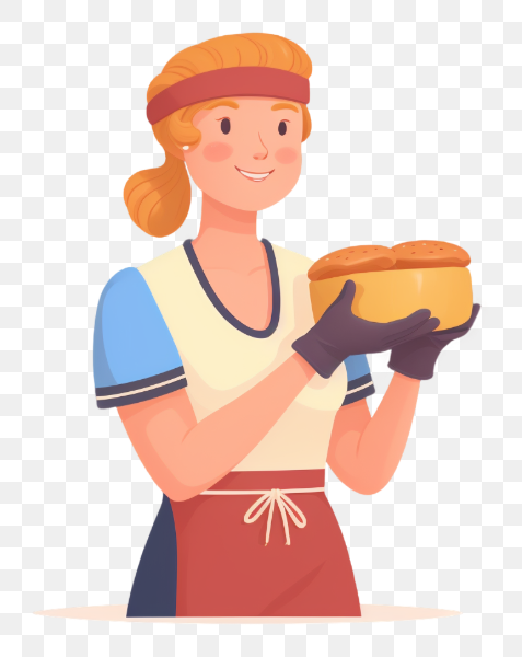 Baker Holding Freshly Baked Bread