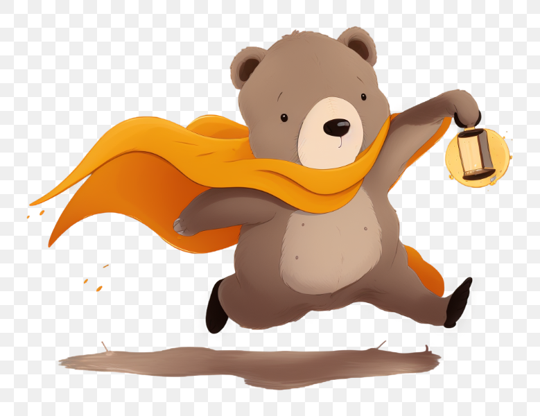 Bear with Lantern and Cape