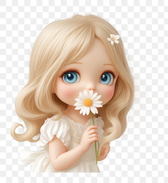 Blonde Girl Holding Daisy