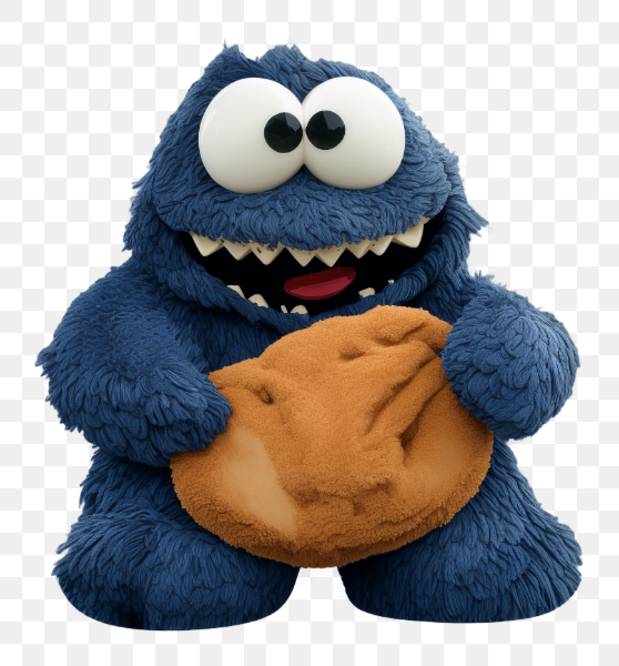 Blue Monster Enjoying a Cookie