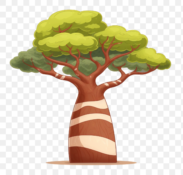 Cartoon Baobab Tree