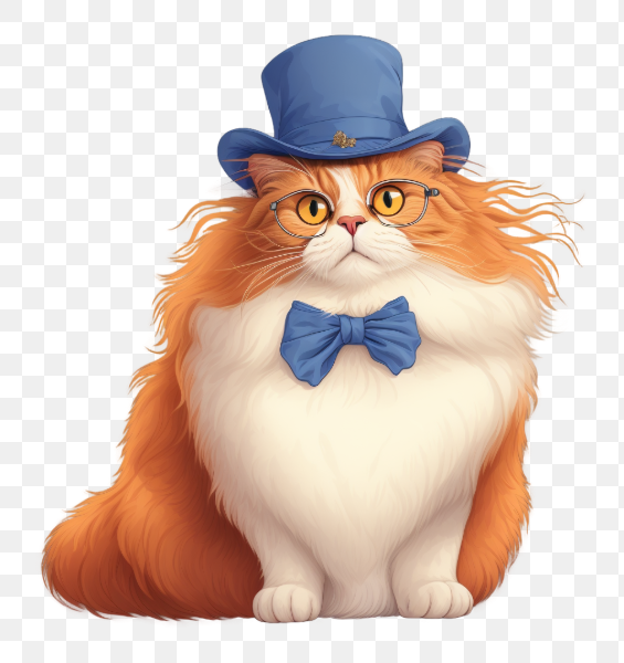 Cat with Hat and Glasses
