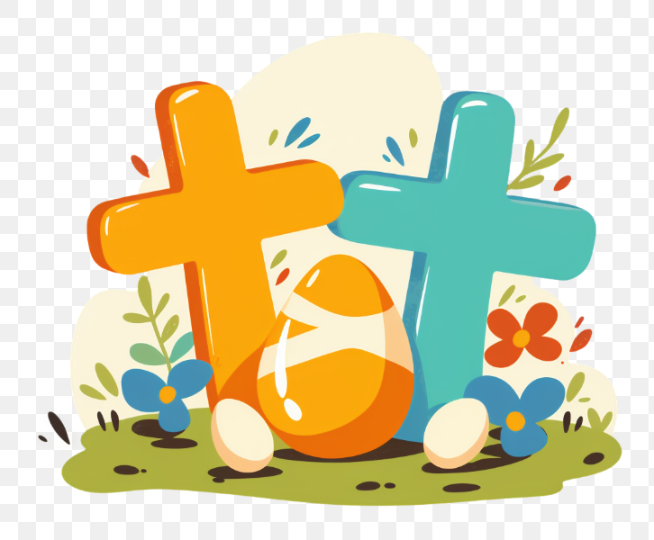Colorful Crosses with Easter Eggs