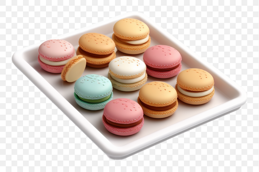 Colorful Macarons on Tray
