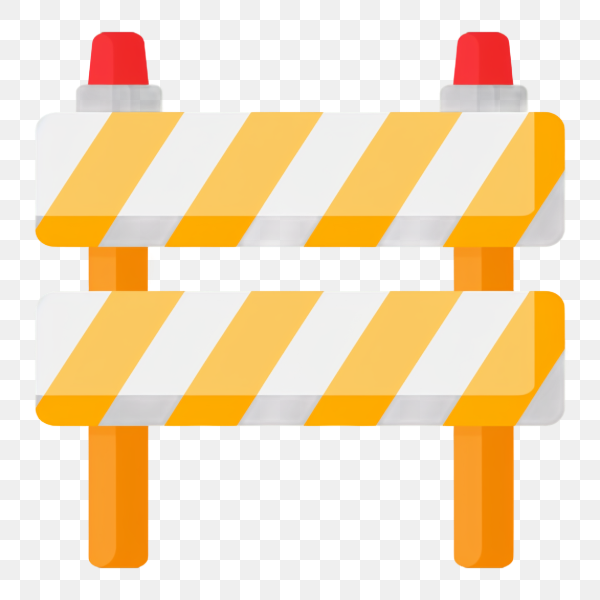 Construction Barrier with Warning Lights