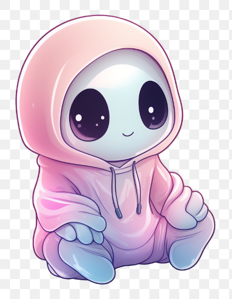 Cute Alien in Hoodie
