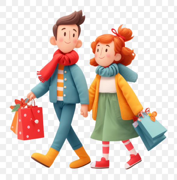 Cute couple holiday shopping