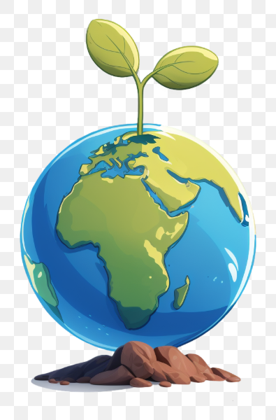 Earth with Growing Plant