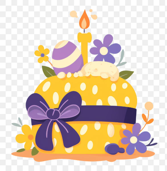 Festive Easter Cake with Decorations