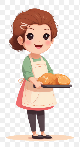 Happy Baker Holding Fresh Bread