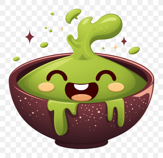 Happy Green Slime in a Bowl