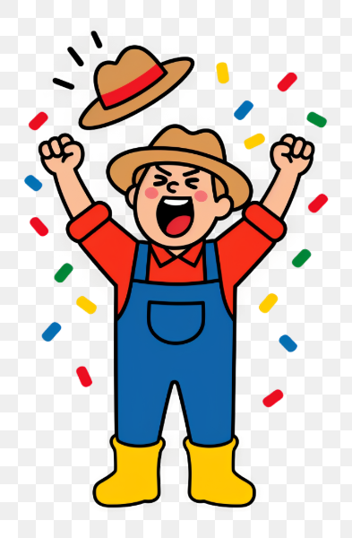 Joyful Farmer Celebrating Harvest
