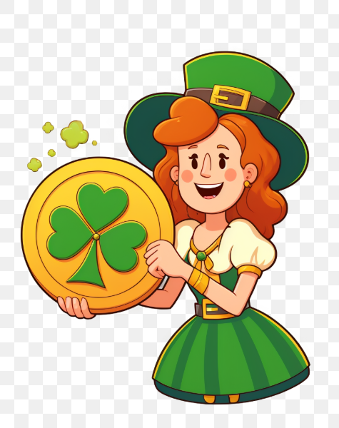 Leprechaun Holding a Lucky Coin