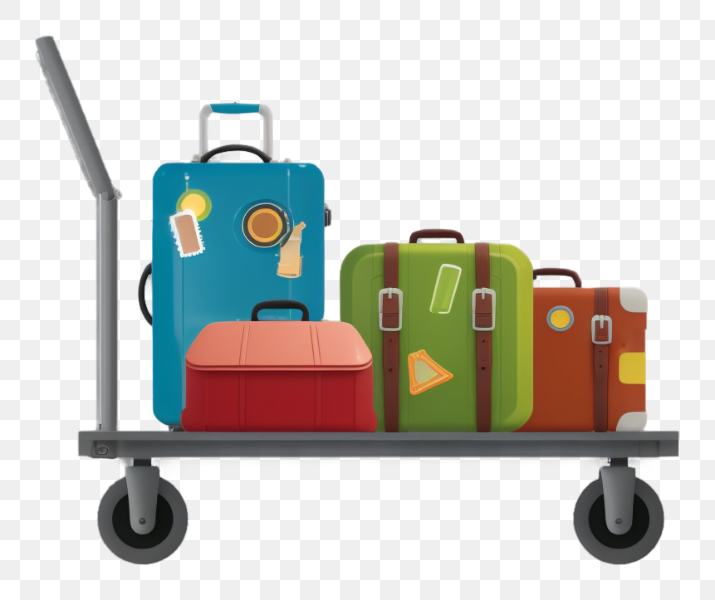 Luggage Cart with Suitcases