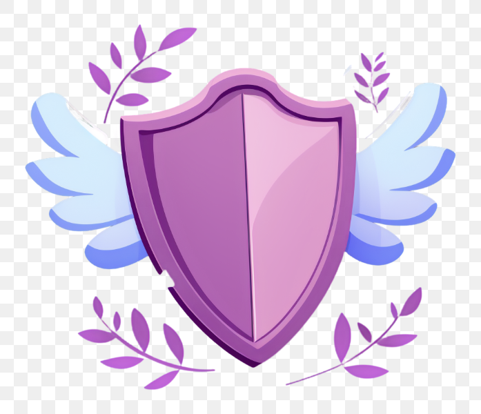 Pink Shield with Wings Symbol