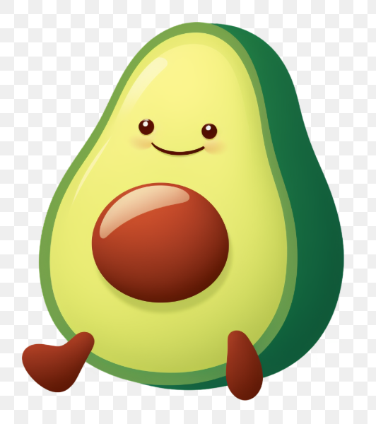 Smiling Avocado Character
