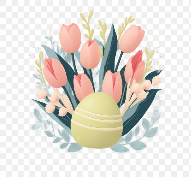 Spring Flowers and Easter Egg Arrangement