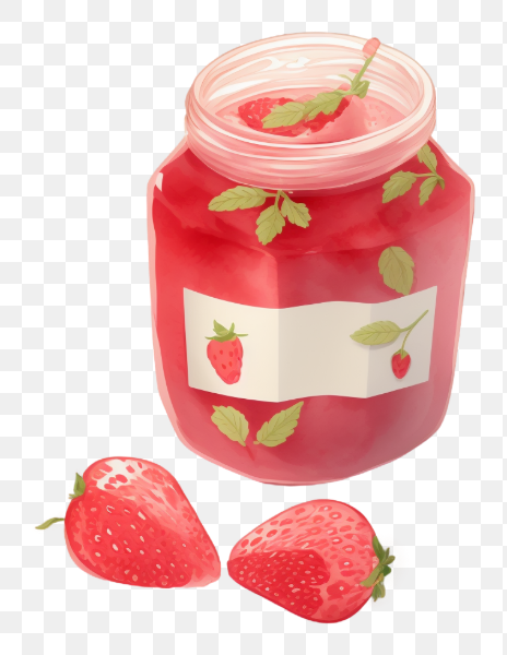 Strawberries and Jam Jar