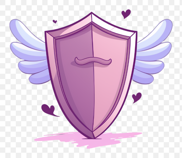 Winged Shield with Heart Accents