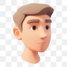 3D Cartoon Head Illustration – Transparent PNG Image