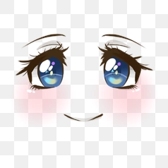 Adorable Anime Eyes with Blushing Cheeks