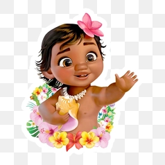 Adorable Baby Girl with Flower Lei