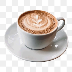 Artisan Coffee in a White Cup – Transparent PNG Image