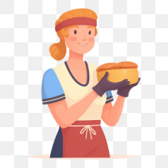 Baker Holding Freshly Baked Bread – Transparent PNG Image