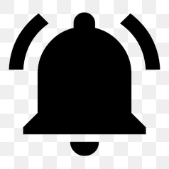 Black Notification Bell Icon for Alerts – Transparent PNG Image