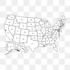 Blank Outline Map of the USA and Canada – Transparent PNG Image