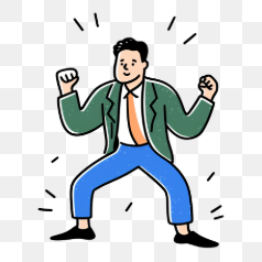 Businessman in Strong Power Pose – Transparent PNG Image
