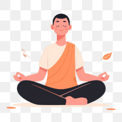 Calm Man Meditating – Transparent PNG Image