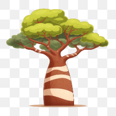 Cartoon Baobab Tree – Transparent PNG Image