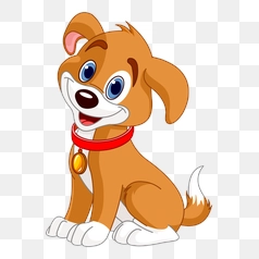 Cartoon Puppy with a Playful Smile – Transparent PNG Image