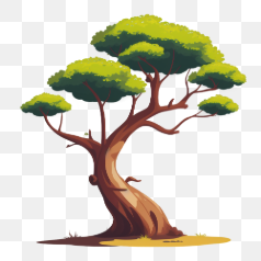 Cartoon Tree Illustration – Transparent PNG Image