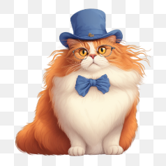 Cat with Hat and Glasses