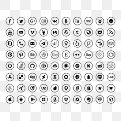 Collection of Social Media Icons