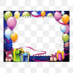 Colorful Birthday Celebration Frame Graphics – Transparent PNG Image
