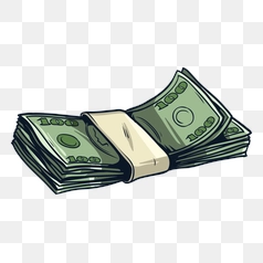 Colorful Cartoon Stack of Cash – Transparent PNG Image