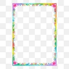 Colorful Floral Border Clipart Design