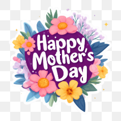 Colorful Mother's Day Greeting Card – Transparent PNG Image