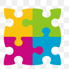 Colorful Puzzle Pieces – Transparent PNG Image