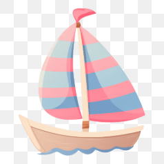 Colorful Sailboat on Water – Transparent PNG Image