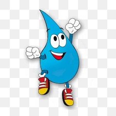 Cute Blue Water Drop Character