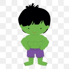Cute Cartoon Hulk PNG