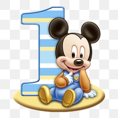 Cute Mickey Mouse Celebrating His First Birthday
