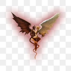 Dark Angel and Devil Embrace