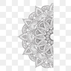 Detailed Black and White Mandala Design – Transparent PNG Image