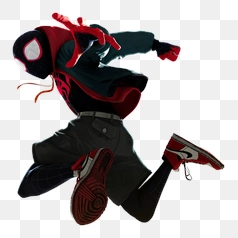 Dynamic Action of Miles Morales Spider Man – Transparent PNG Image